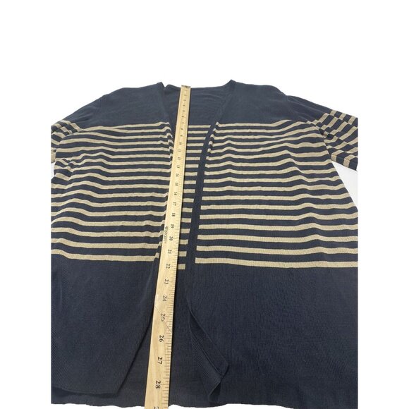 Plus Size Women’s Sweater Blue Tan Gold Pullover Long Sleeve Knit Top Cardigan - Picture 5 of 6